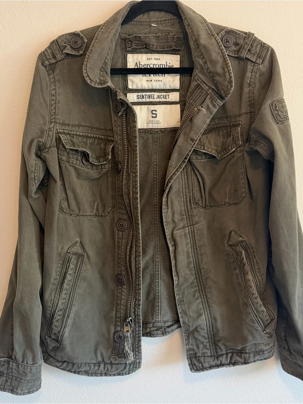 Abercrombie & Fitch Men's Sentinel Jacket Olive Green, Vintage Size Small